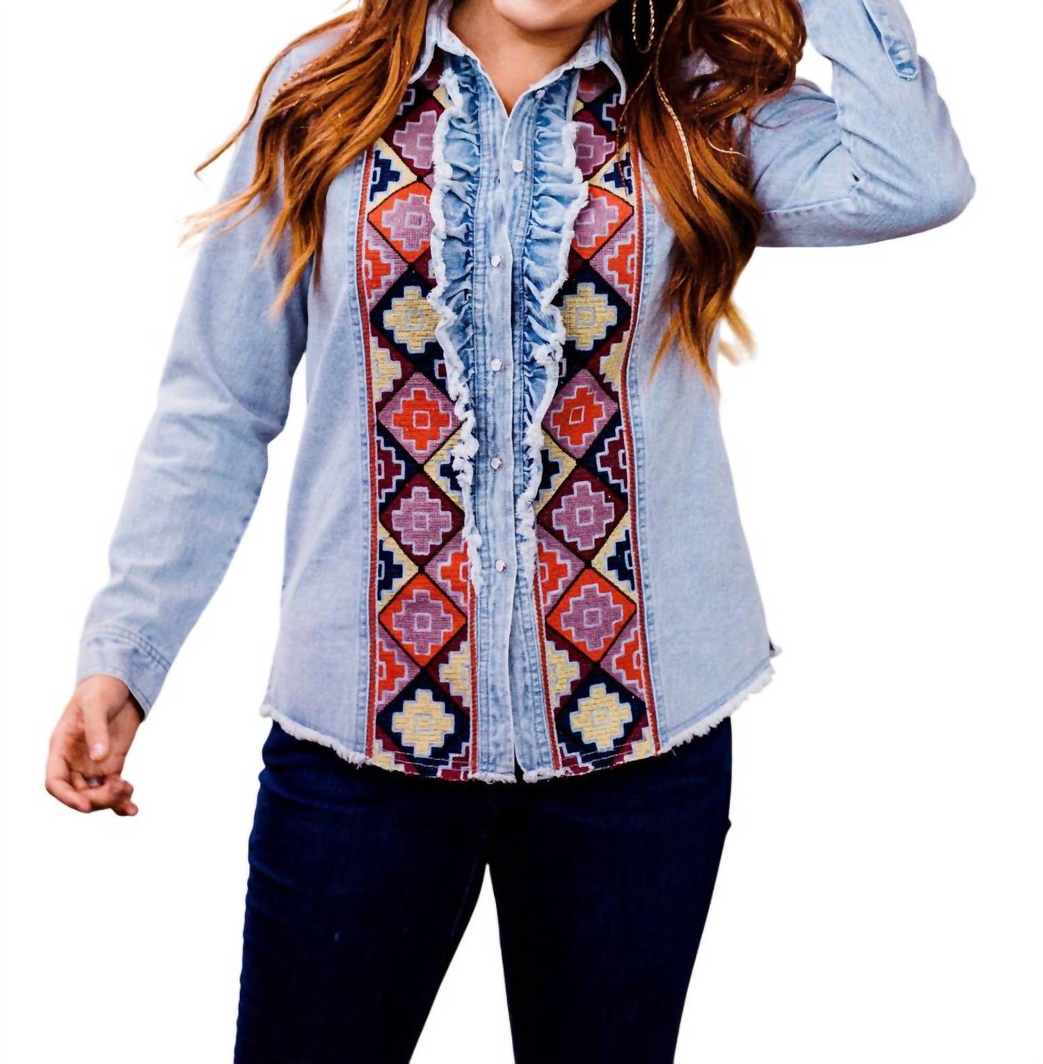 Layerz Clothing - Embroidered Denim Shirt