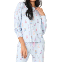 PJ Salvage Doggone Cold Long Sleeve Top in blue haze - women's intimate