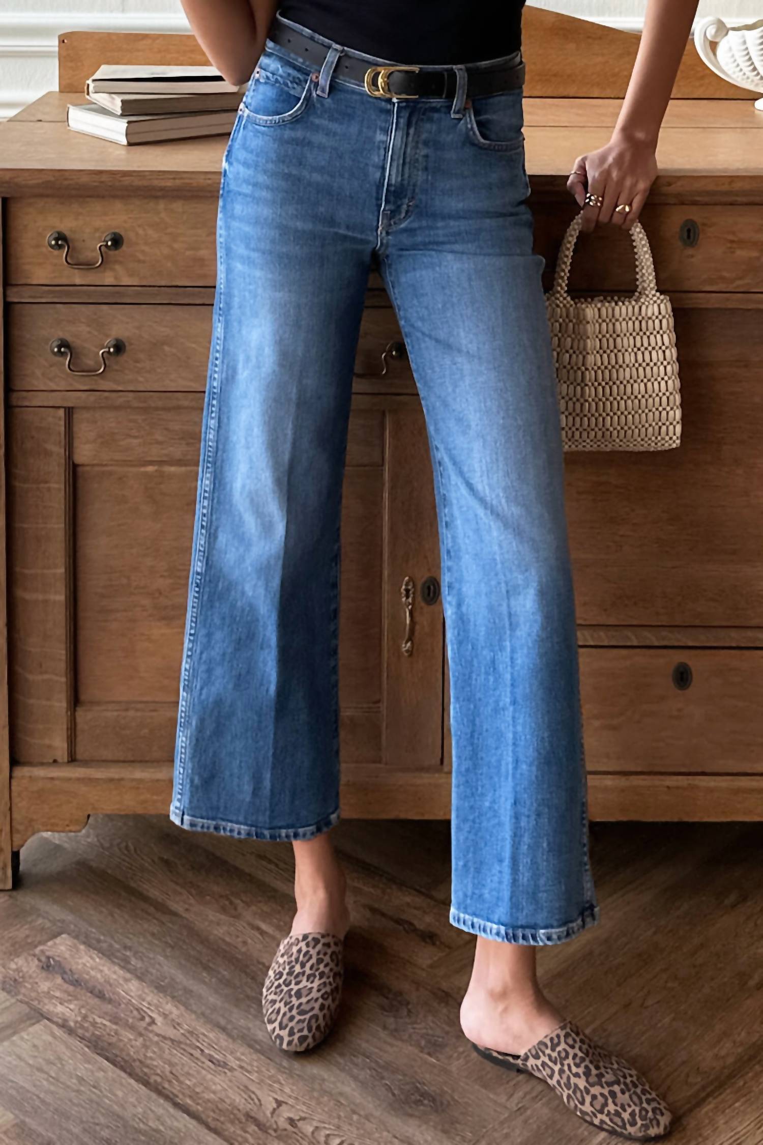 EMERSON FRY Thrifted Gem Ankle Jeans in vintage blue - women's jeans