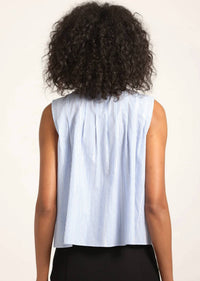 Derek Lam 10 Crosby - Aviana Lurex Stripe Poplin Sleeveless Top