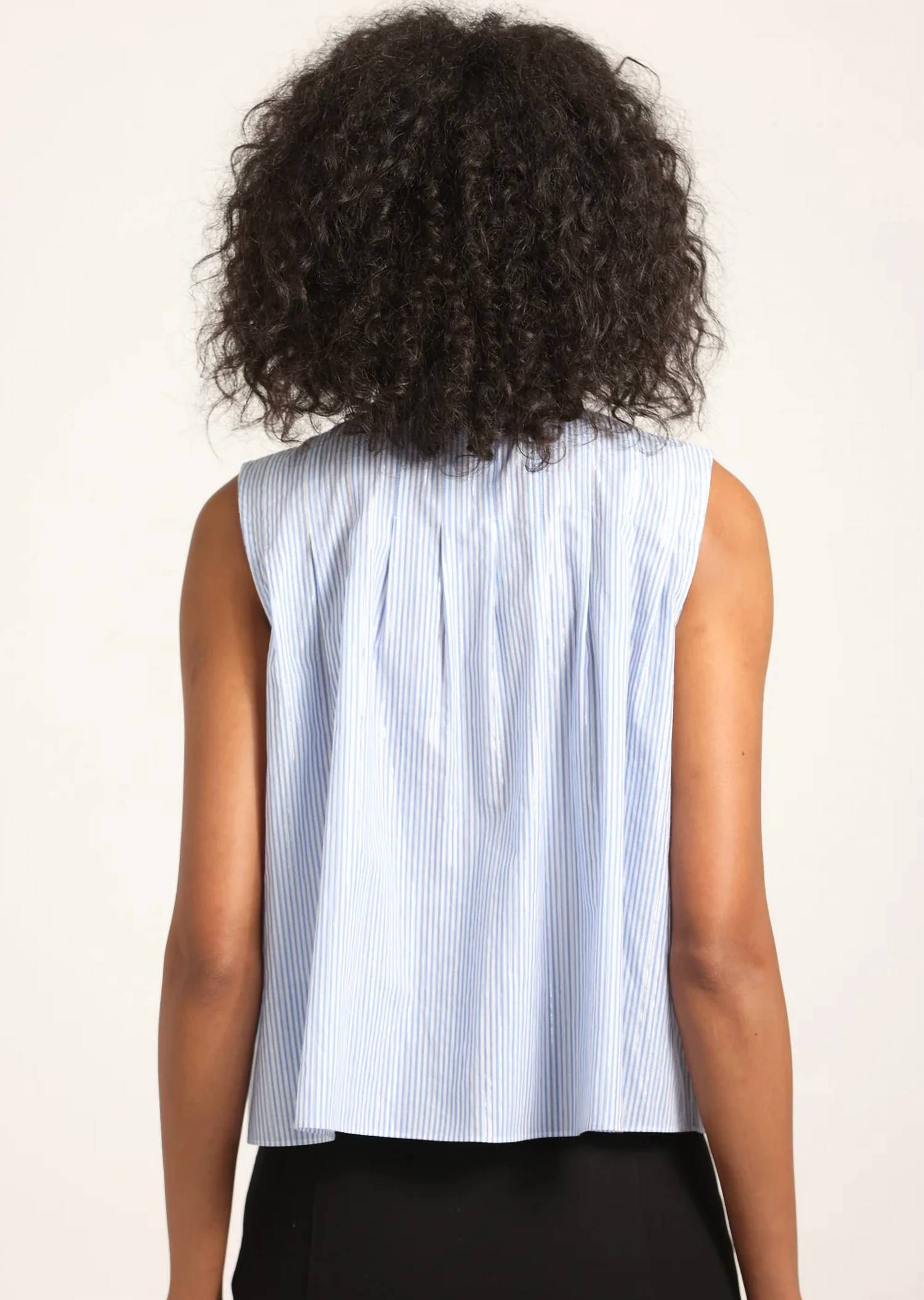 Derek Lam 10 Crosby - Aviana Lurex Stripe Poplin Sleeveless Top
