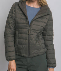 Love Tree - Hooded Light Puffer Jacket