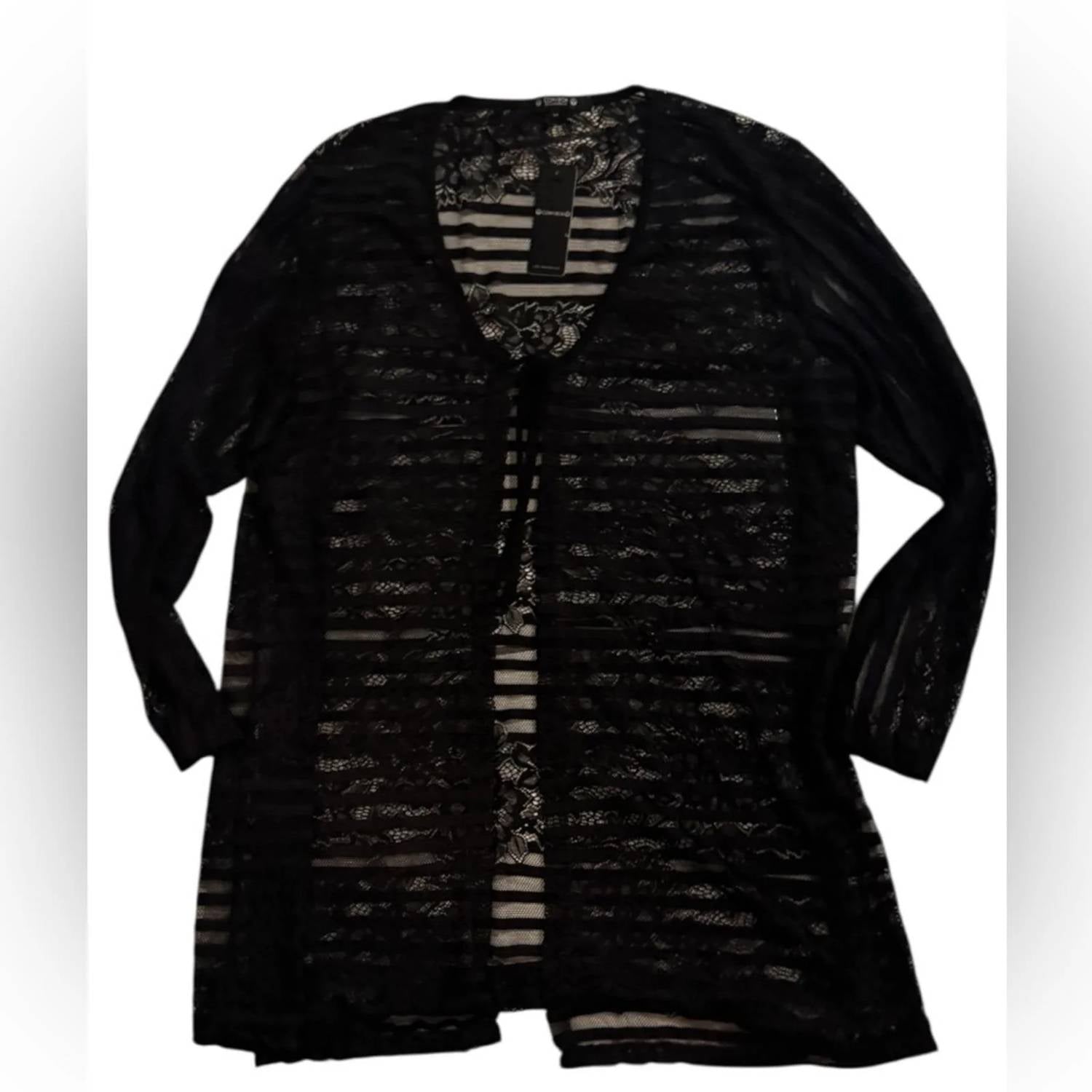 Coin 1804 - Women’s Tie Front Lace Kimono - Plus