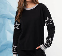 French Kyss - Star Sleeve Scoop Neck Top