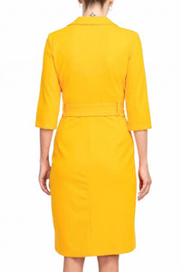 Sharagano - Notched Collar Crepe Dress