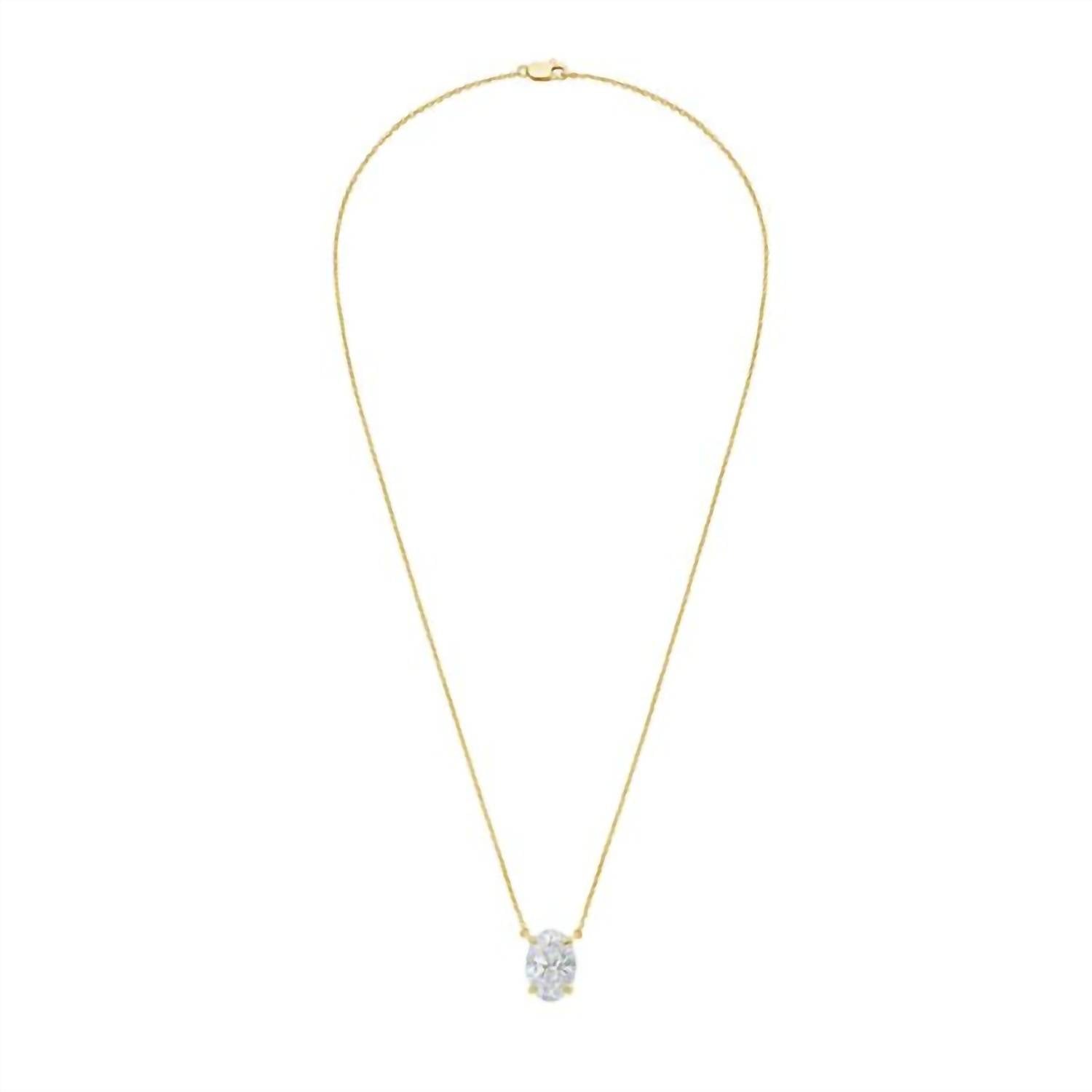 Diana M Jewels - 15.00 Ct Oval East–west Lab-grown Diamond Pendant Necklace