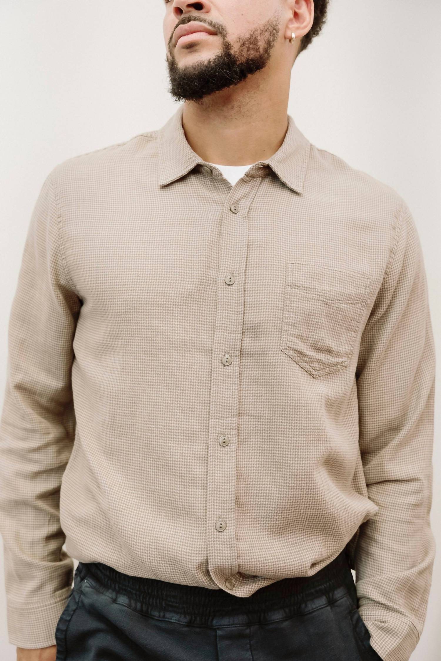Rails - Wyatt Cedar Houndstooth Fleece Button Up Shirt