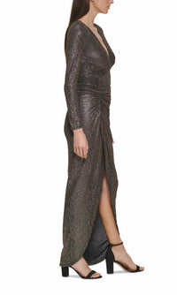 Vince Camuto - Shimmer Long Sleeve Gown