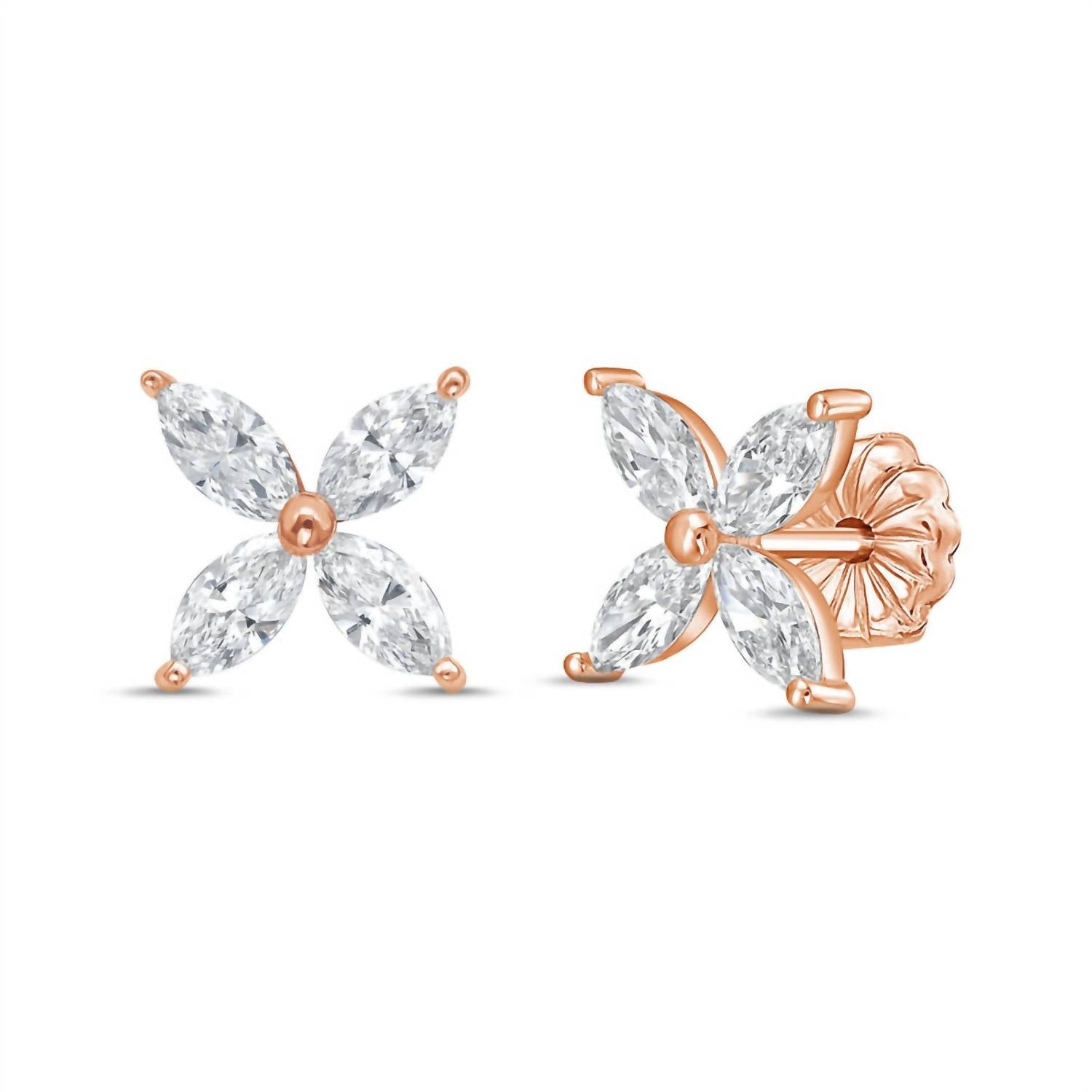 Diana M Jewels - Women's Marquise Lab-grown Diamond Stud Earrings (3.00 Tcw) - Signature