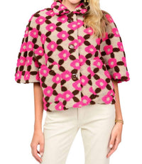 Ivy Jane Pop Flower Capelet in pink - women's jacket