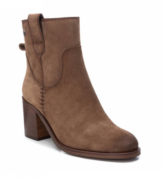 Xti - Women's Suede Block Heel Booties