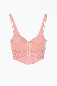 Afrm - AMA VELVET RIBBED CORSET TOP