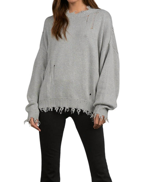 Elan - F22 DISTRESSED CREWNECK SWEATER