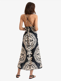 LEMLEM Gete Triangle Maxi Dress in niku black - women's dress - detail view