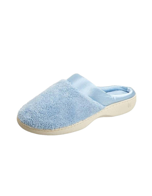 Isotoner - Women's Microterry Pillowstep Satin Cuff Clog Slipper