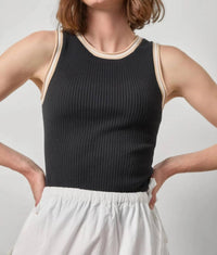 Lilla P - Contrast Trim Knit Tank Top