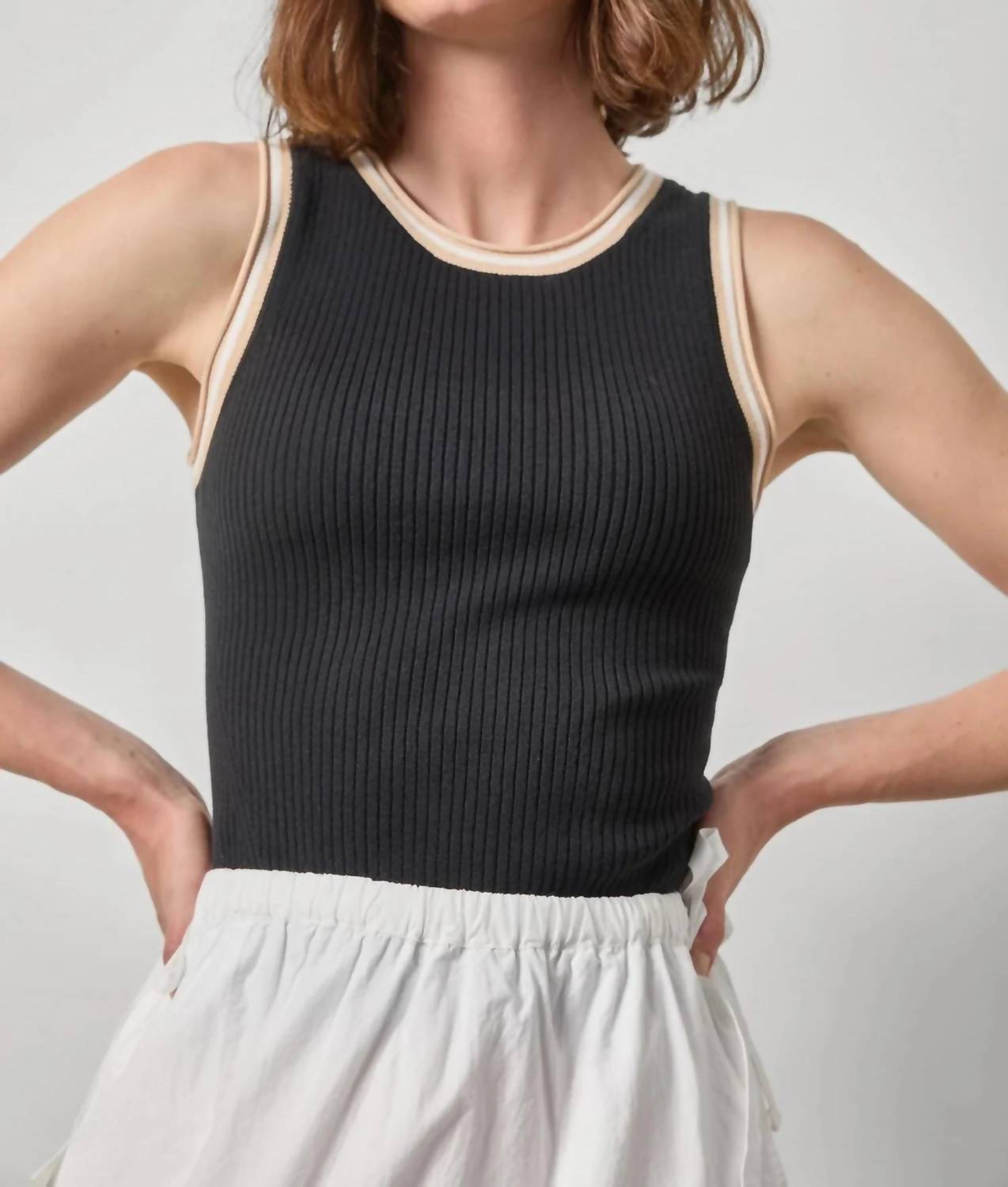Lilla P - Contrast Trim Knit Tank Top