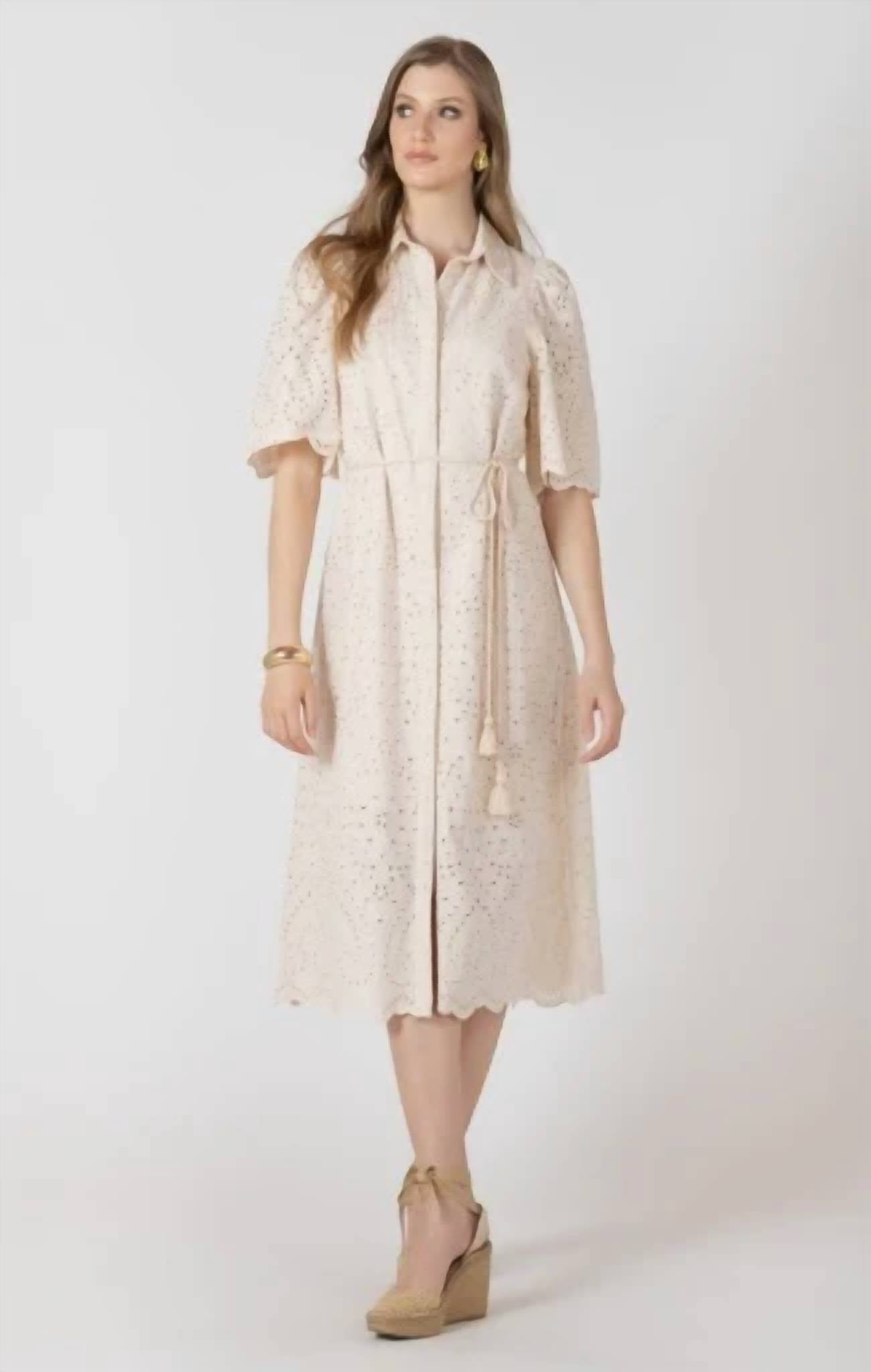 Dex Clothing - Embroidered Shirt Dress