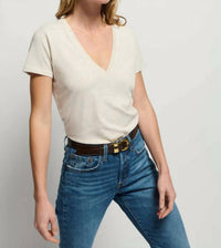 Nation LTD Blair Short Sleeve Tee in heather oatmeal - women's t-shirt - alternate view