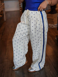 Veveret - Starry Stripe Wide Leg Pants