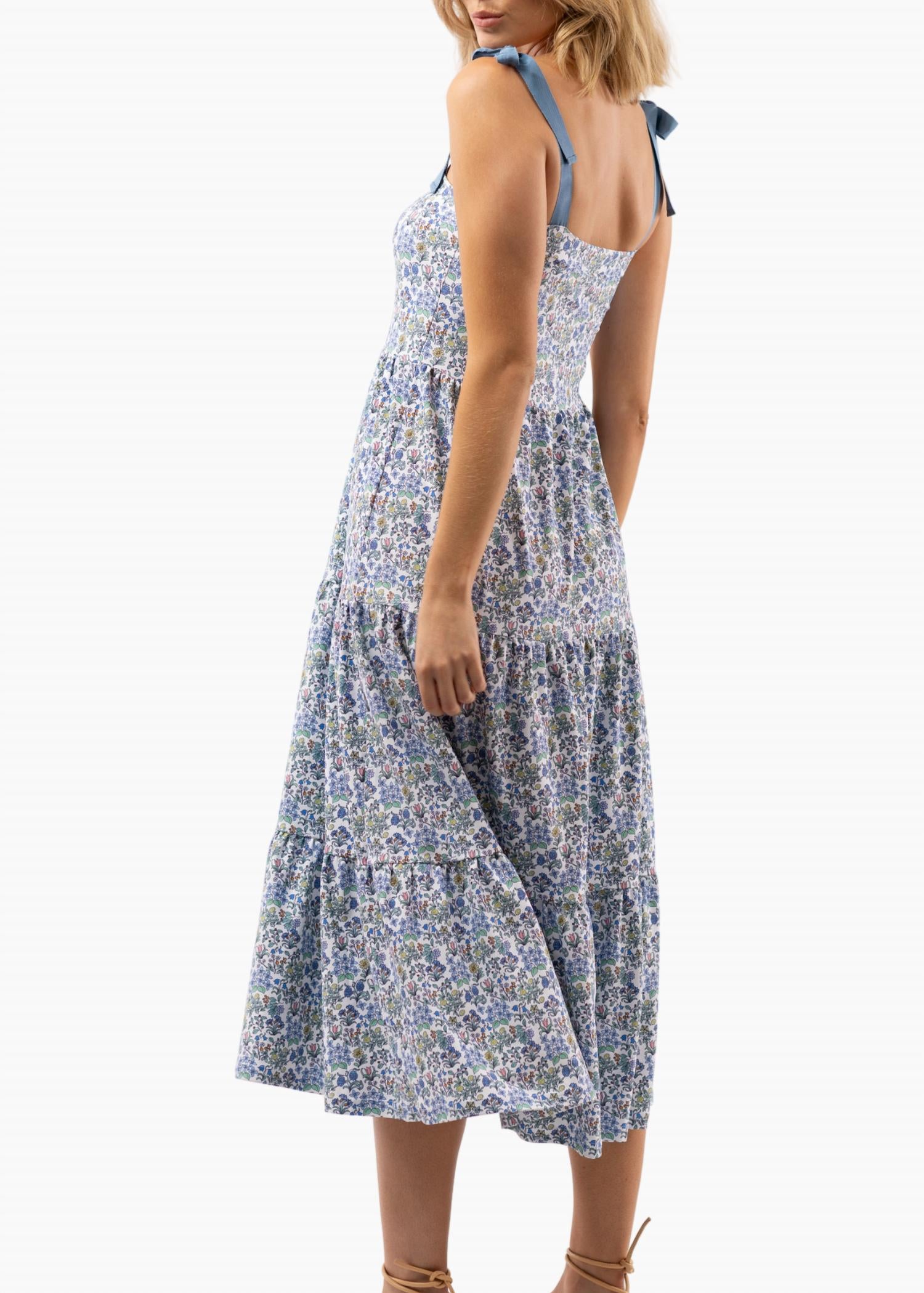SMITH & QUINN Sage Stretch Dress in blue - women's dress - detail view