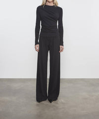Enza Costa - Cashmere Draped Long Sleeve Crew Top