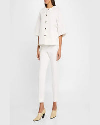 Lafayette 148 - Elbow-sleeve Stretch Twill Shirt Jacket