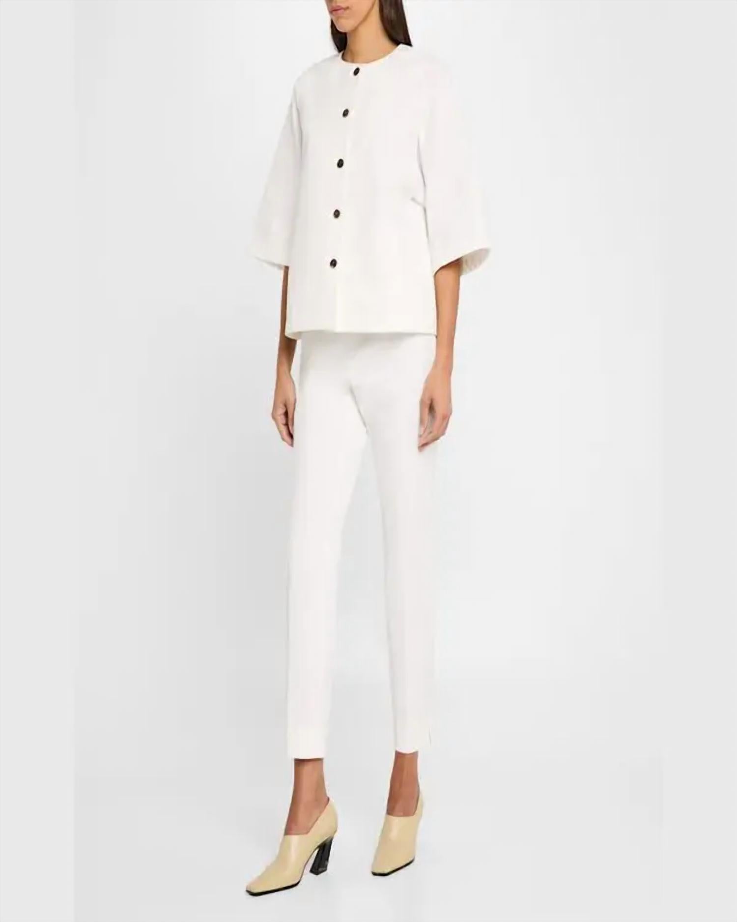 Lafayette 148 - Elbow-sleeve Stretch Twill Shirt Jacket