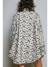 Pol - Long Sleeve Elbow Patch overlaid lace quilted woven jacket