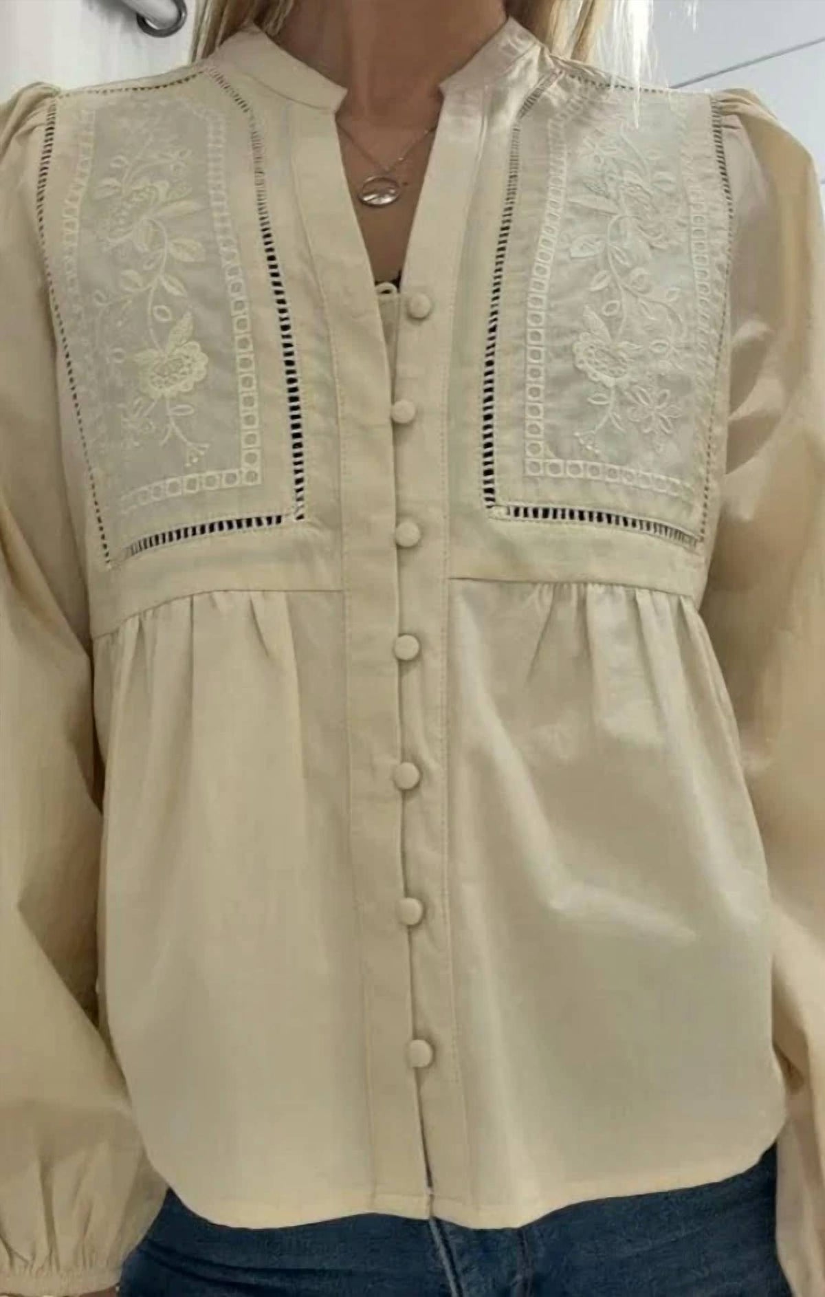 Mint Exclusives - Evie Embroidered Peasant Blouse