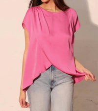 Tyche - Washed Poly Silk Tulip Tunic Top
