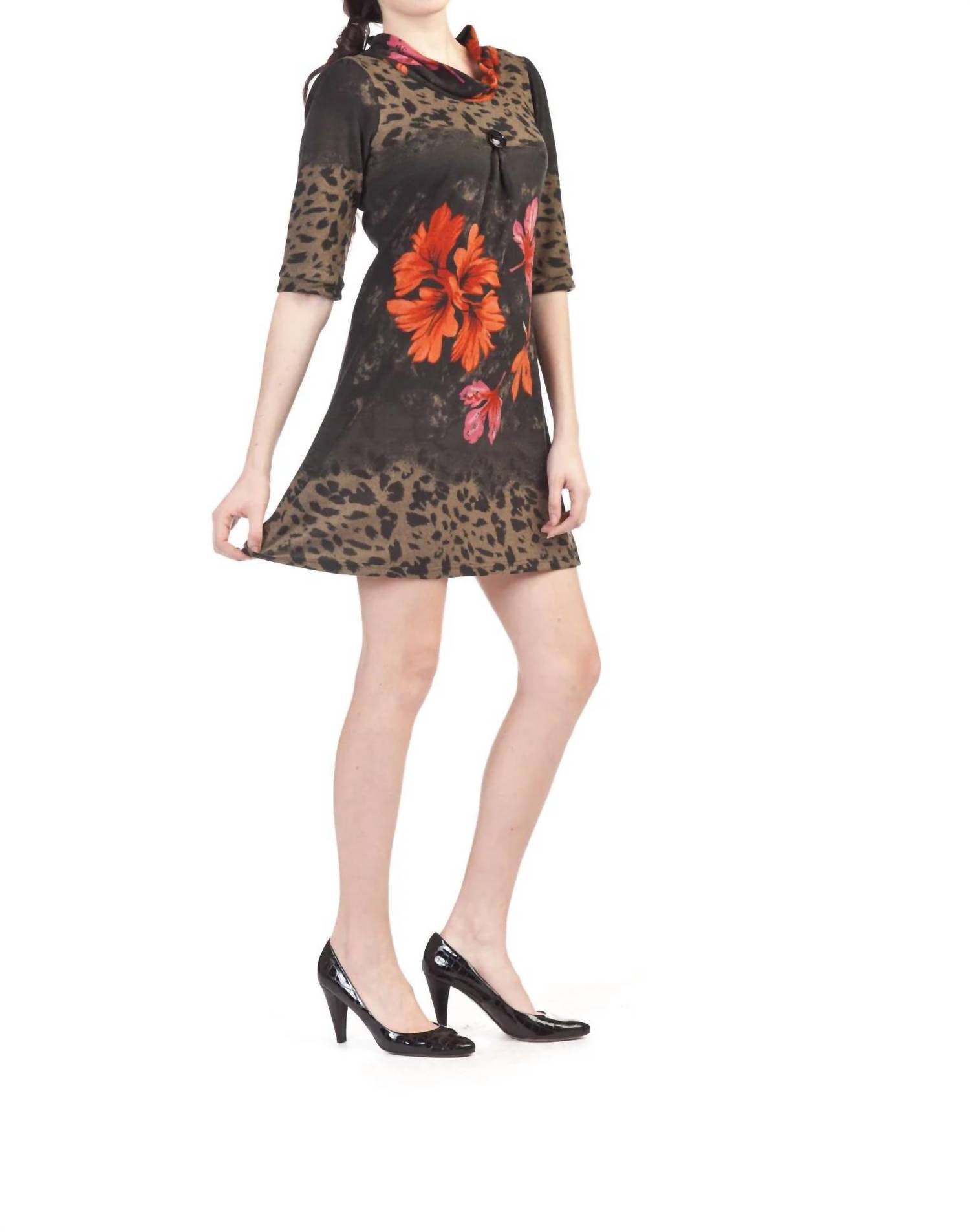Papillon - Big Floral Animal Print Dress