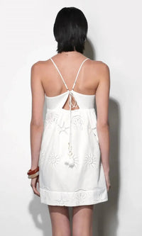 Greylin - Daisy Embroidered Popover Mini Dress
