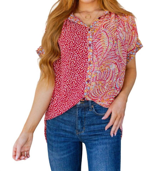 Jodifl - No Competition Mixed Print Button Down