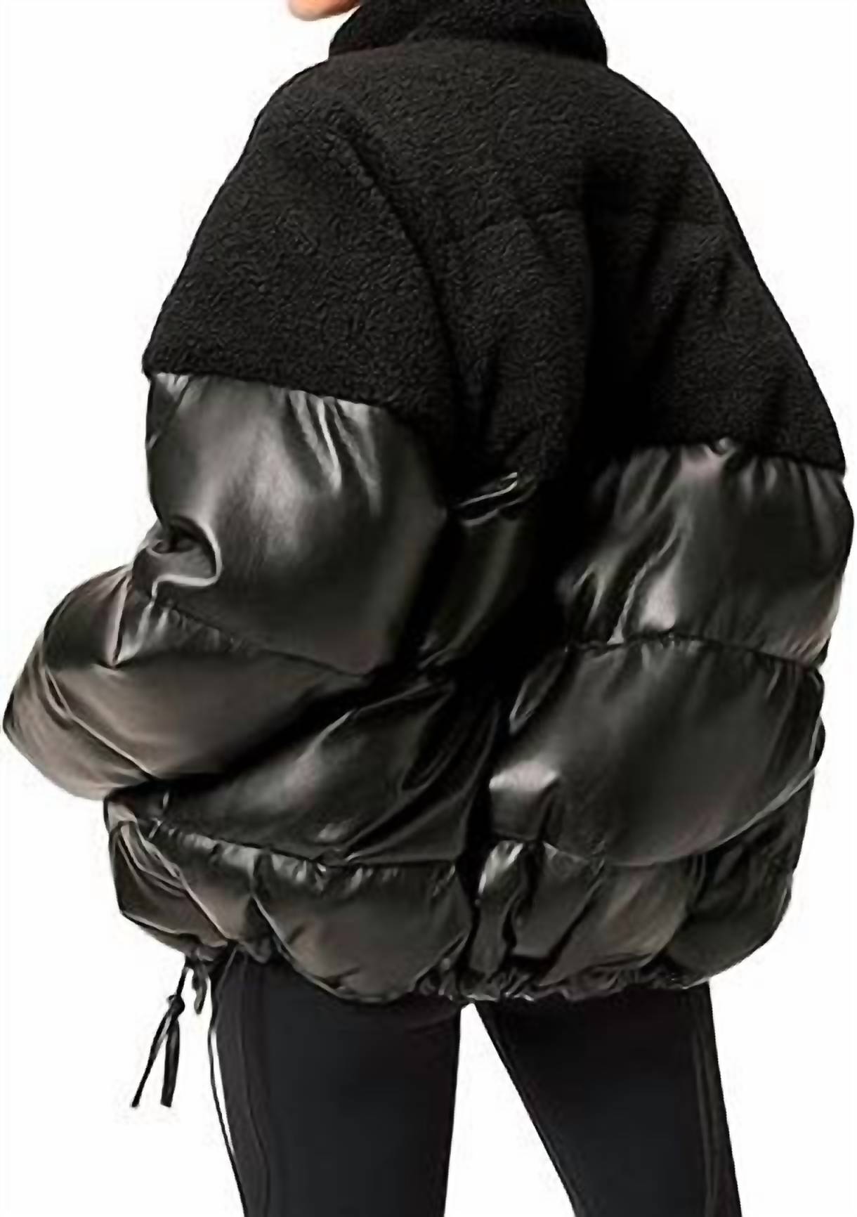 Good American - Sherpa Mix Cocoon Puffer Jacket