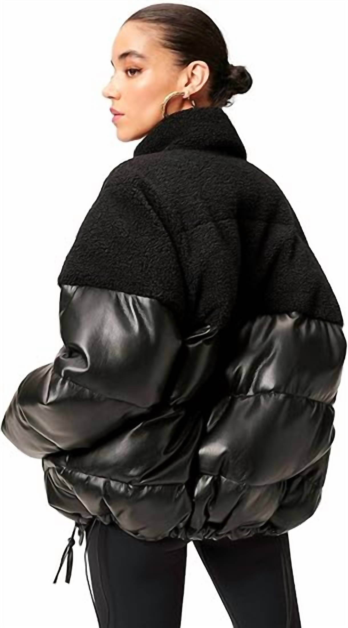 Good American - Sherpa Mix Cocoon Puffer Jacket