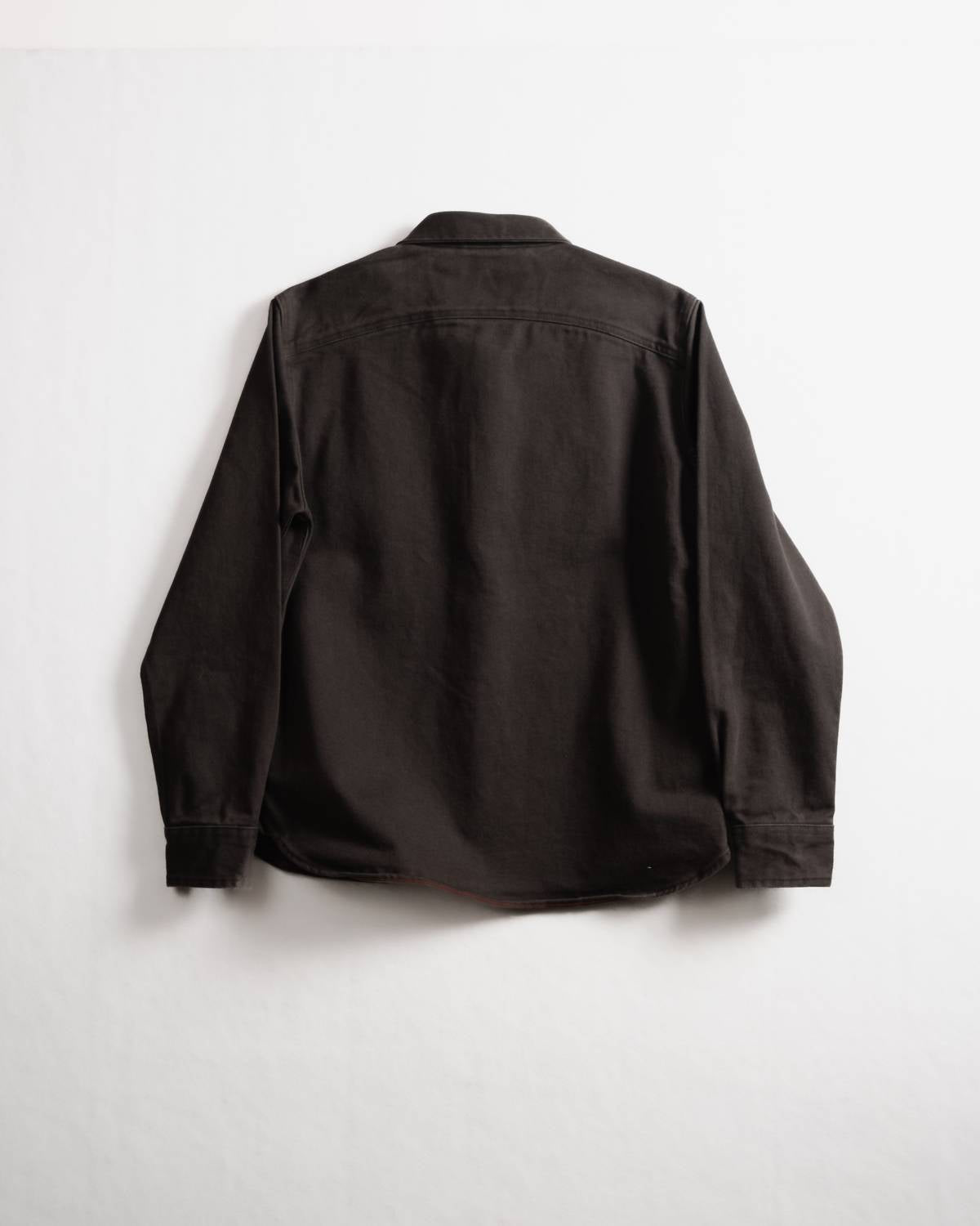 Iron & Resin Men's Workshop Heavy Twill Shirt in charcoal - men's jacket - detail view