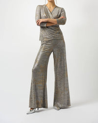 Joseph Ribkoff - Foiled Knit Faux Wrap Top