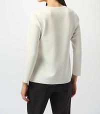 Joseph Ribkoff - Pleated Button Front Long Sleeve Top