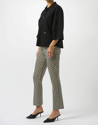 Joseph Ribkoff - Checkered Jacquard Slim Ankle Pants