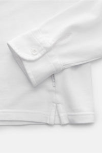 04651/ Men's Pique Long Sleeve Shirt in white - men's shirt - view 4