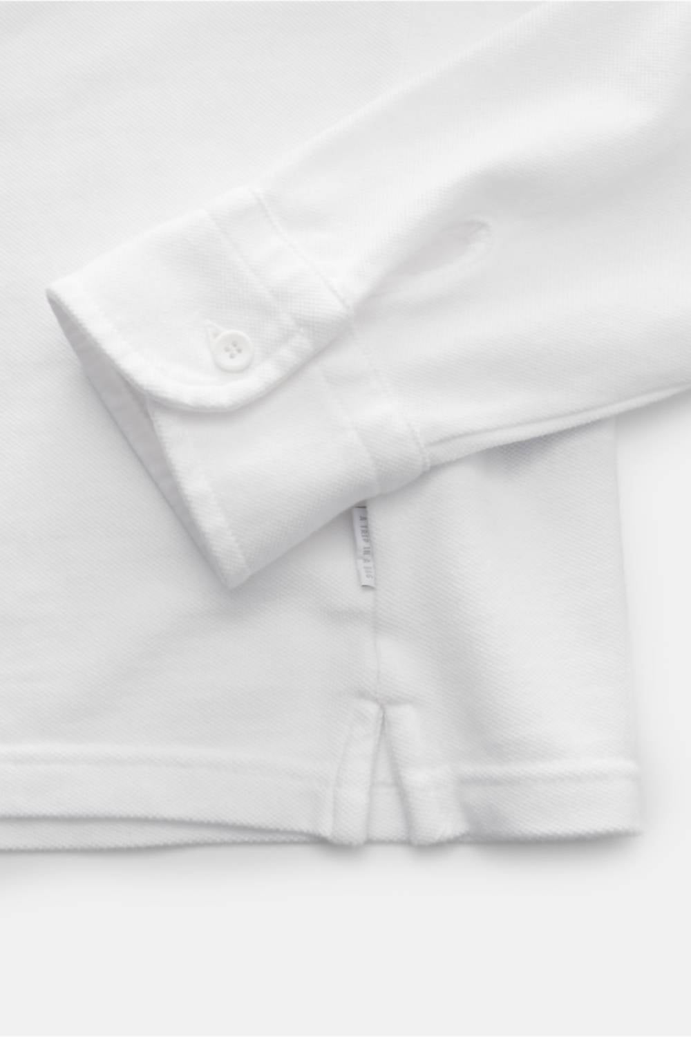 04651/ Men's Pique Long Sleeve Shirt in white - men's shirt - view 4