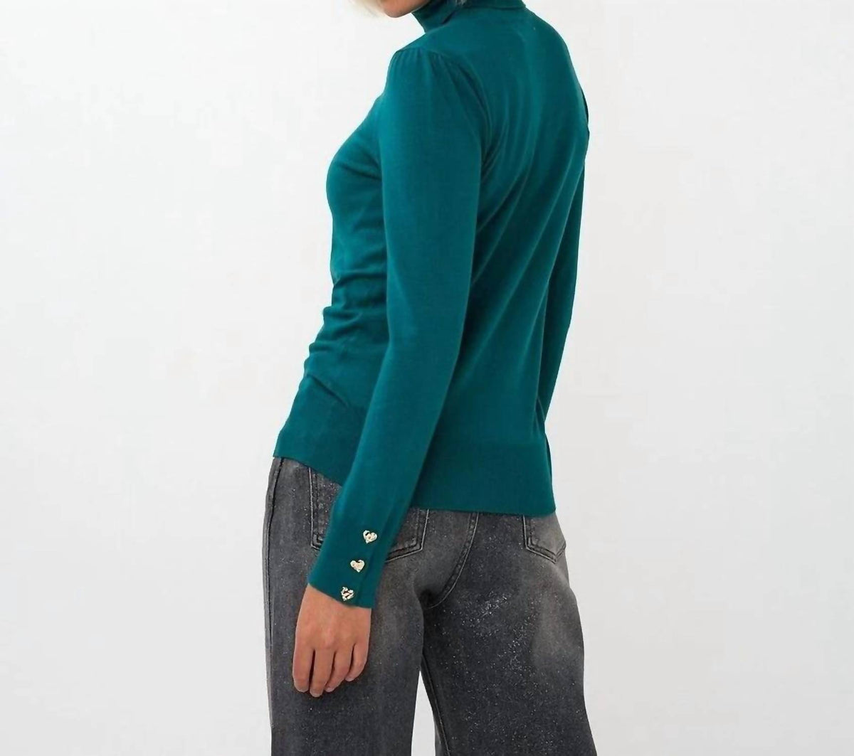 Esqualo - Billa Basic Knit Buttoned Cuff Turtleneck Sweater