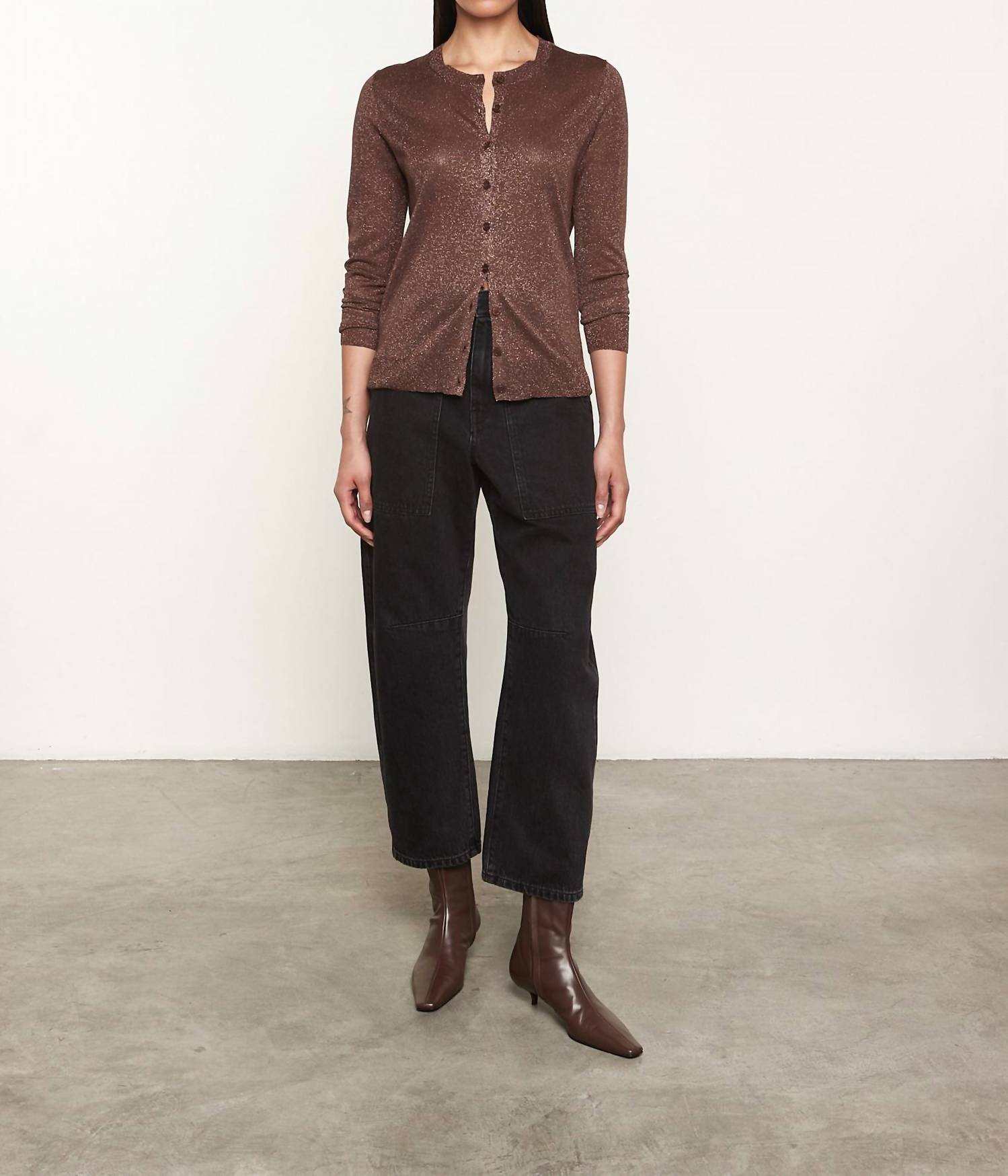Enza Costa - LAMÉ KNITTED CARDIGAN