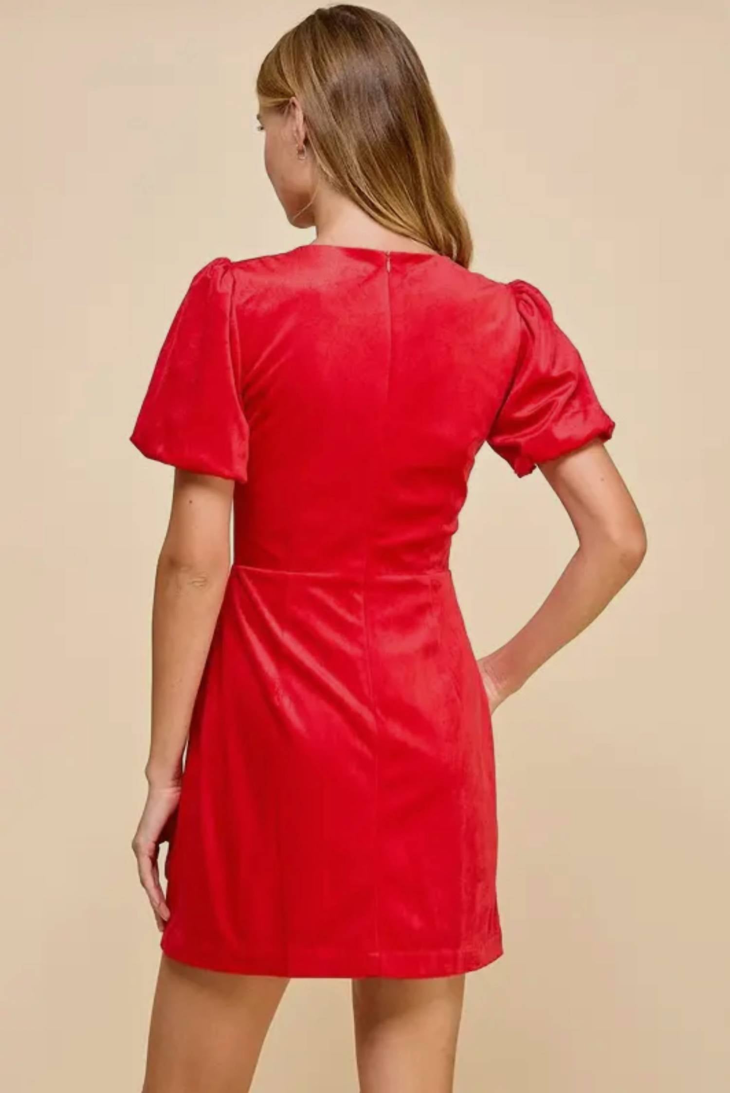 Tcec - Veronica Velvet Button Dress