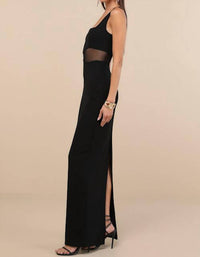 Lulus Women's Square Neck Onetta Column Maxi Dress in black - women's dress - alternate view