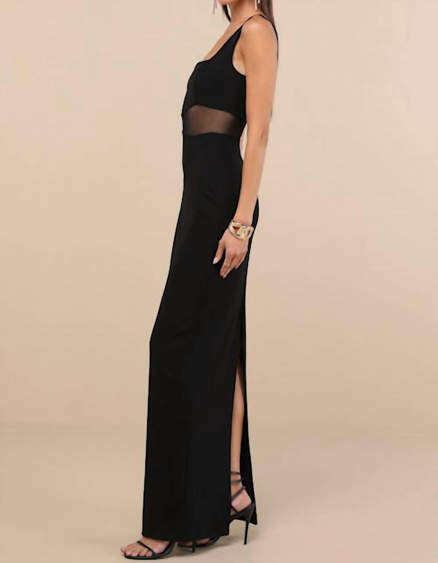 Lulus Women's Square Neck Onetta Column Maxi Dress in black - women's dress - alternate view