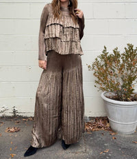 Current Air - Miley Wide Leg Metallic Pants