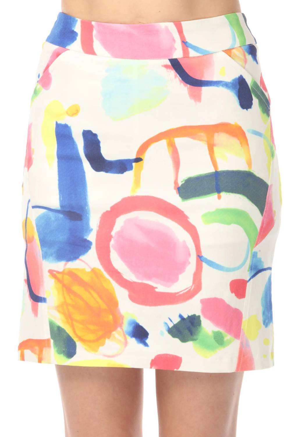 Charlie B - Abstract Printed Pull On Stretch Skorts