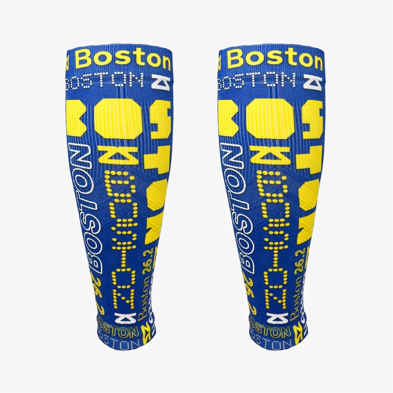 Zensah Unisex - Print Compression Leg Sleeves in boston blue and yellow white blue yellow - men's item